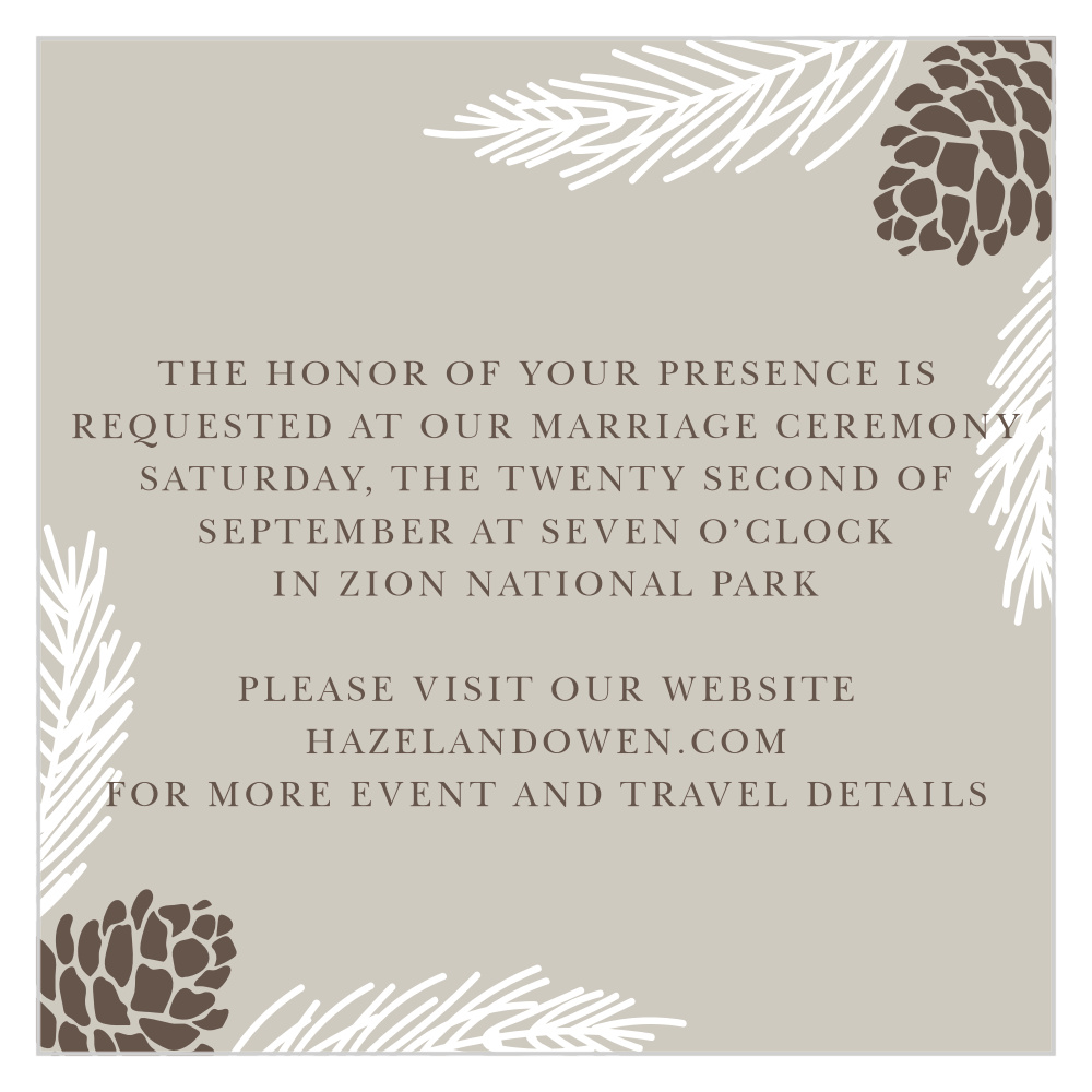 Pretty Pinecones Ceremony Cards