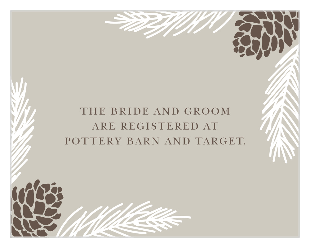 Pretty Pinecones Registry Cards