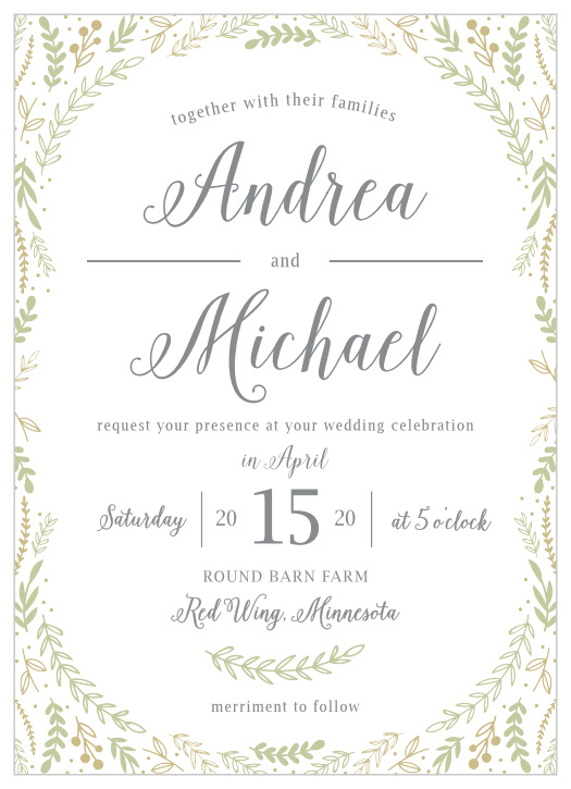 Romantic Evergreen Wedding Invitations