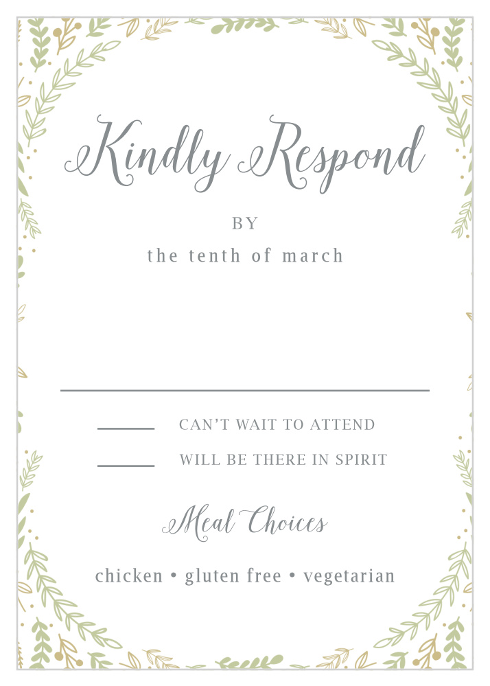Romantic Evergreen Response Cards