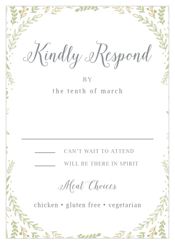 Romantic Evergreen Response Cards