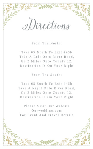Romantic Evergreen Direction Cards