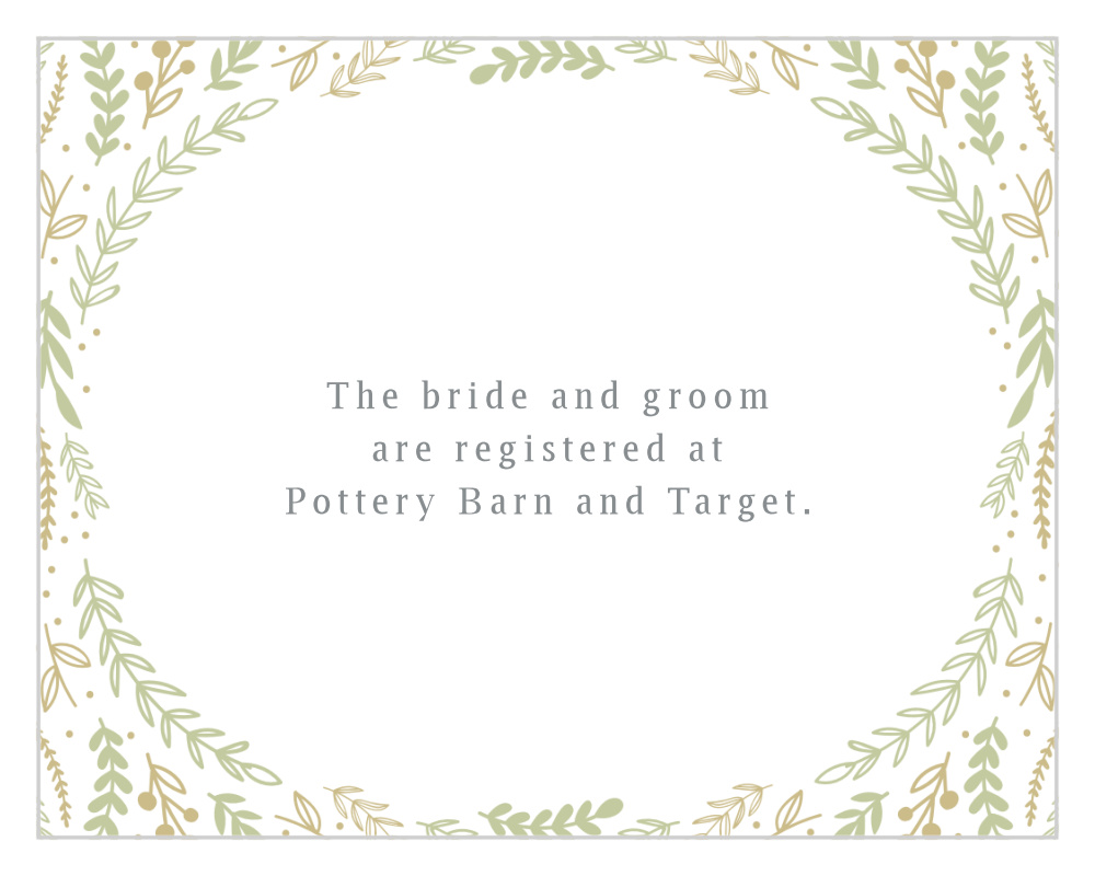 Romantic Evergreen Registry Cards