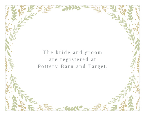 Romantic Evergreen Registry Cards