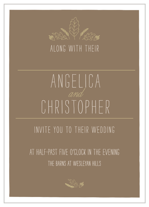Invite friends and family to your fall wedding with the Elegant Autumn Wedding Invitations. 