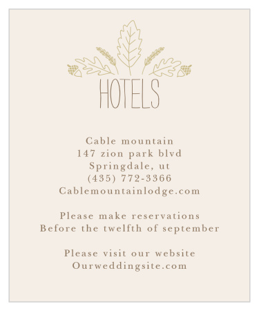 Elegant Autumn Accommodation Cards