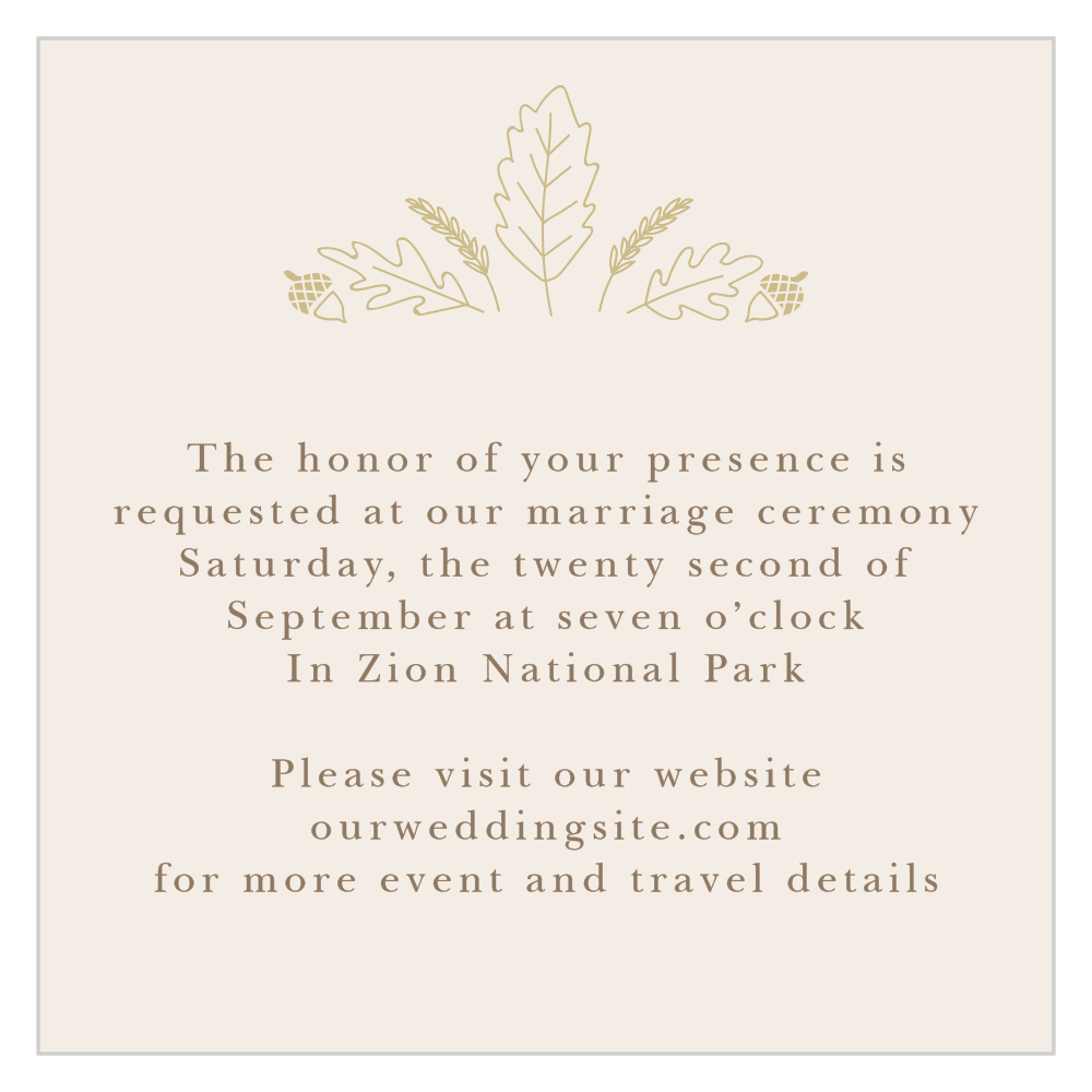 Elegant Autumn Ceremony Cards