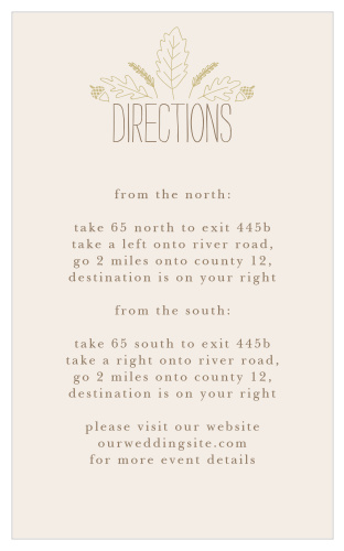 Elegant Autumn Direction Cards