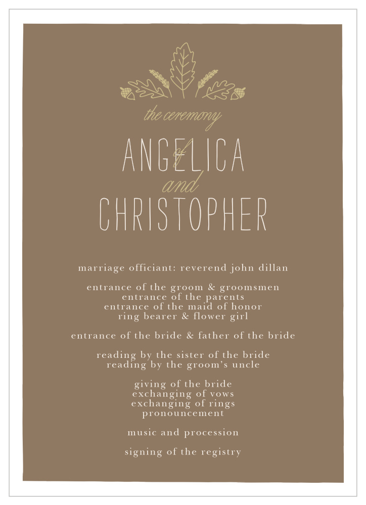 Elegant Autumn Wedding Programs