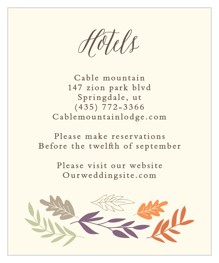 Fall Harvest Accommodation Cards