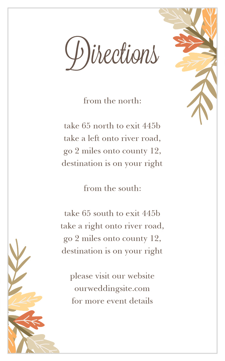 Falling Leaves Direction Cards