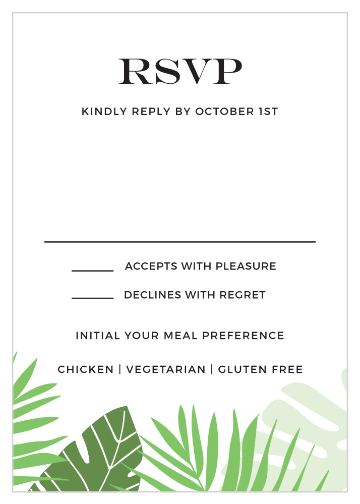 Tropical Palm Response Cards