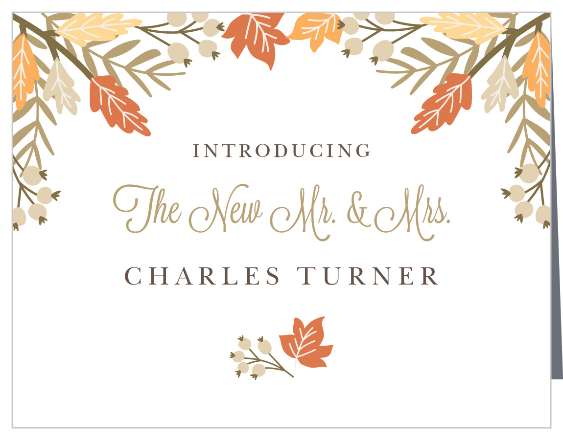 Falling Leaves Wedding Thank You Cards