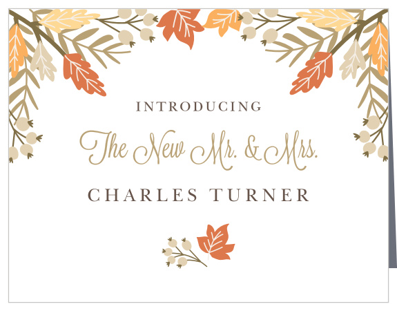 Falling Leaves Wedding Thank You Cards