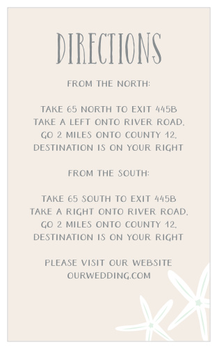Starfish Beach Direction Cards