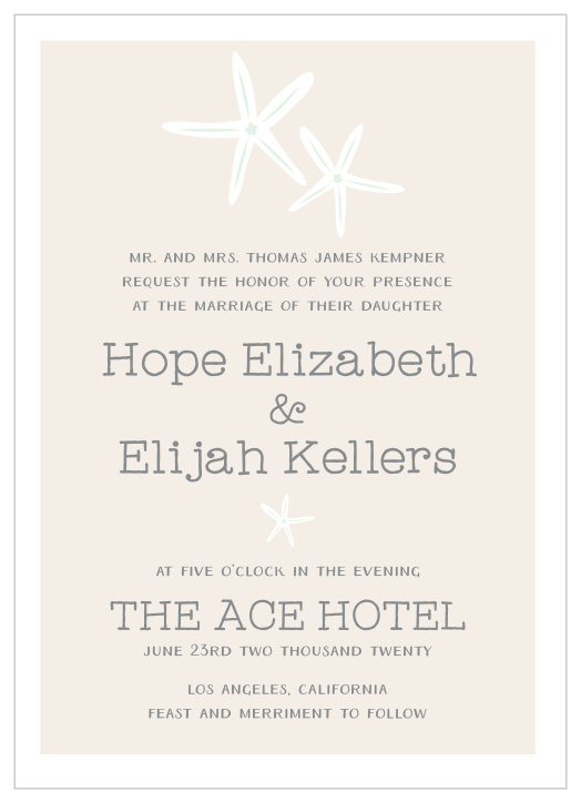 Starfish Beach Wedding Invitations