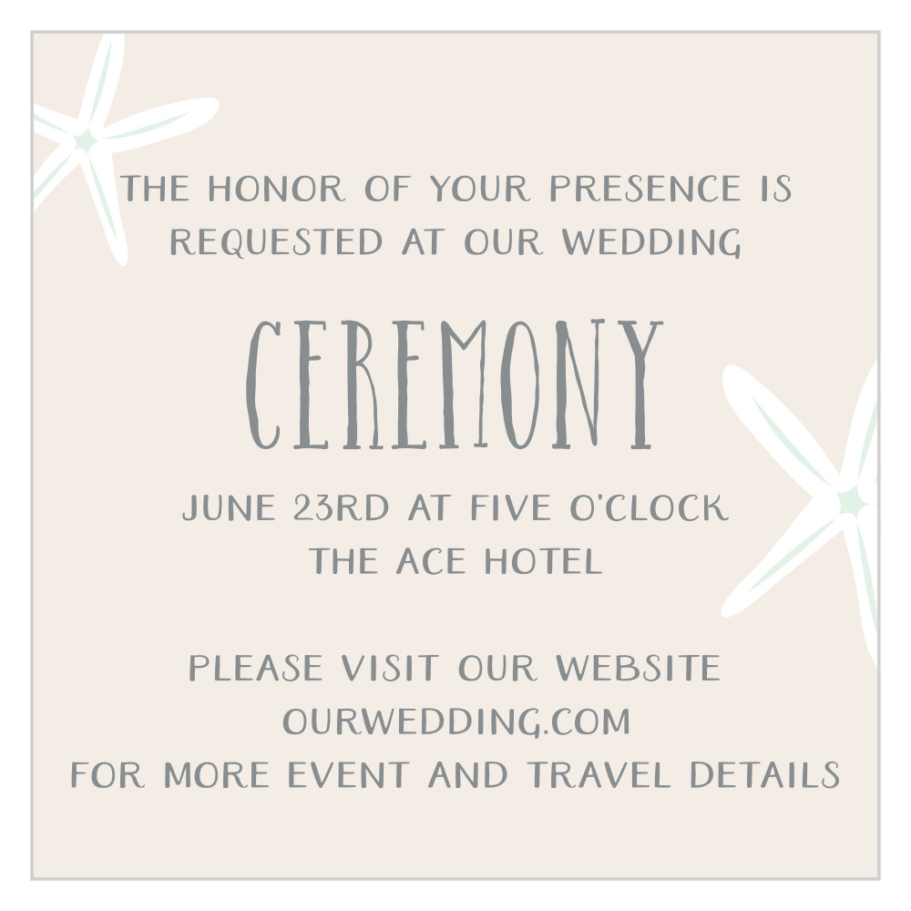 Starfish Beach Ceremony Cards