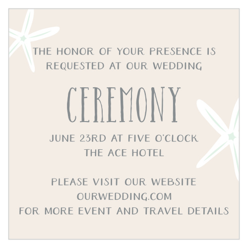 Starfish Beach Ceremony Cards