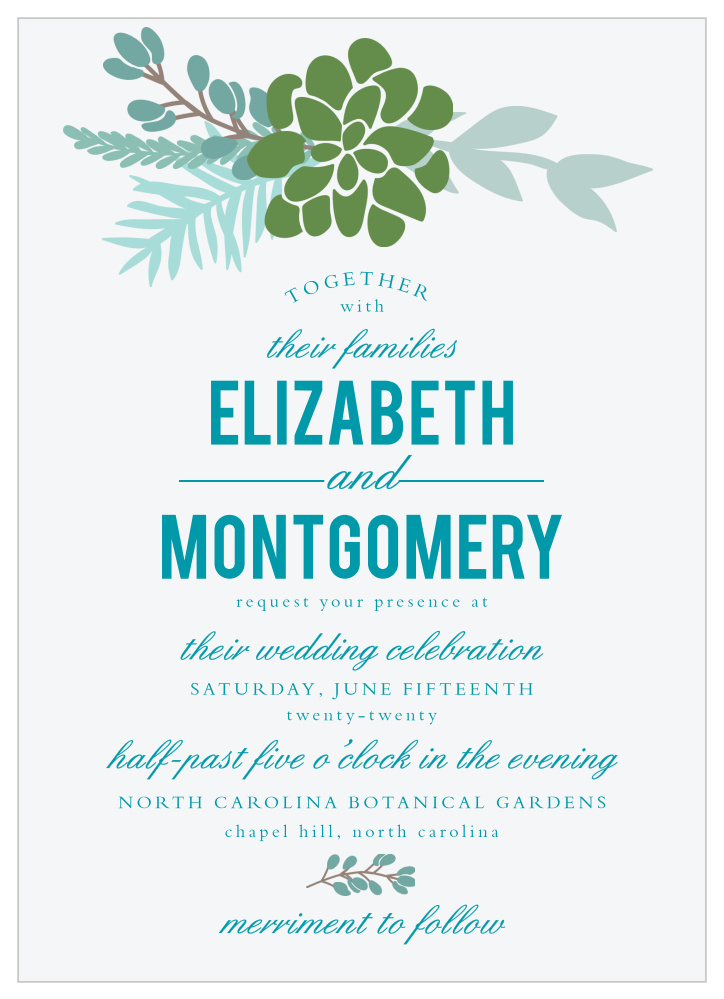 Sunny Succulents Wedding Invitations