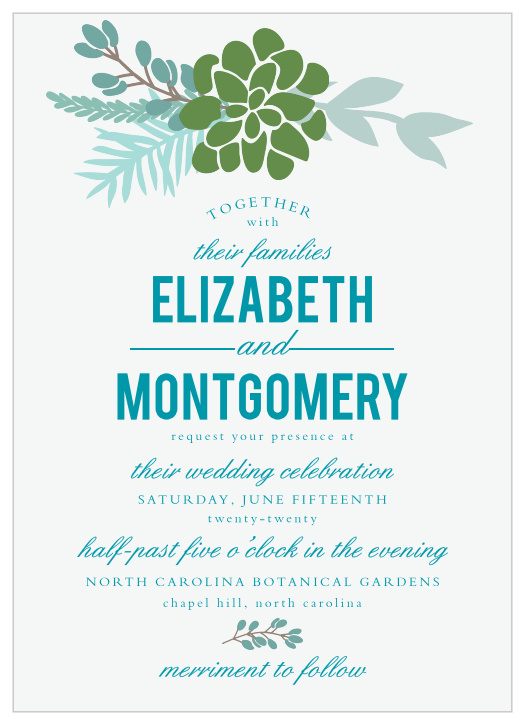 Sunny Succulents Wedding Invitations