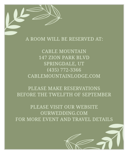 Secret Garden Accommodation Cards