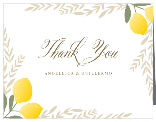 Summer Citrus Wedding Thank You Cards