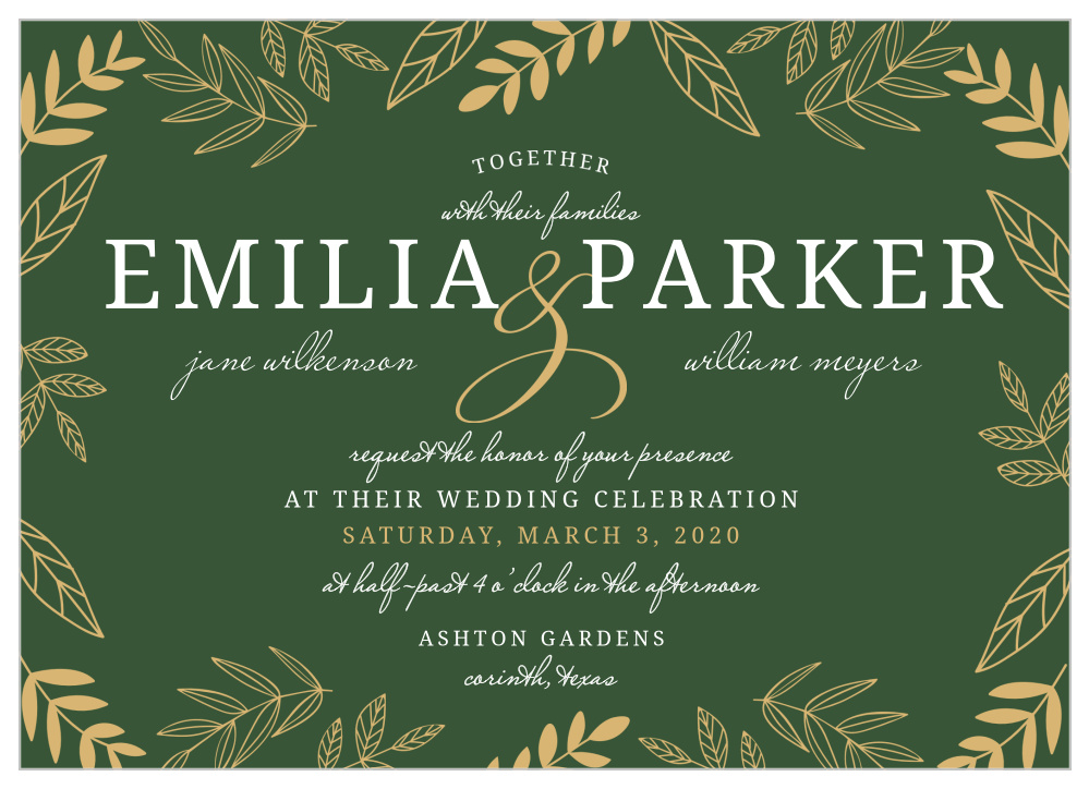 Secret Garden Foil Wedding Invitations