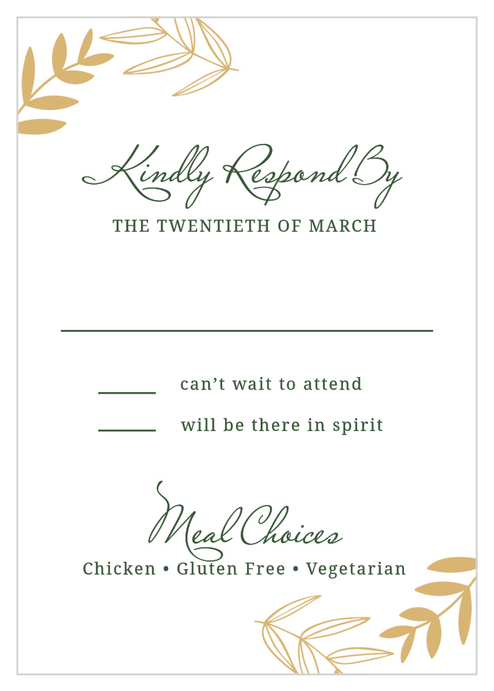 Secret Garden Foil Response Cards