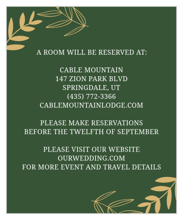 Secret Garden Foil Accommodation Cards