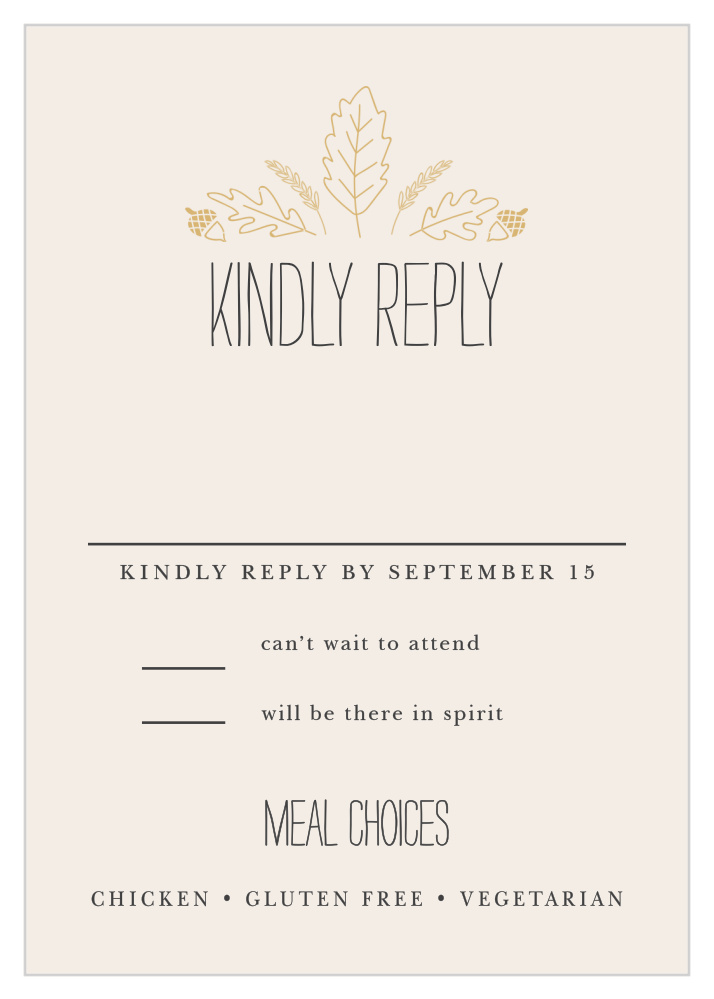 Elegant Autumn Foil Response Cards
