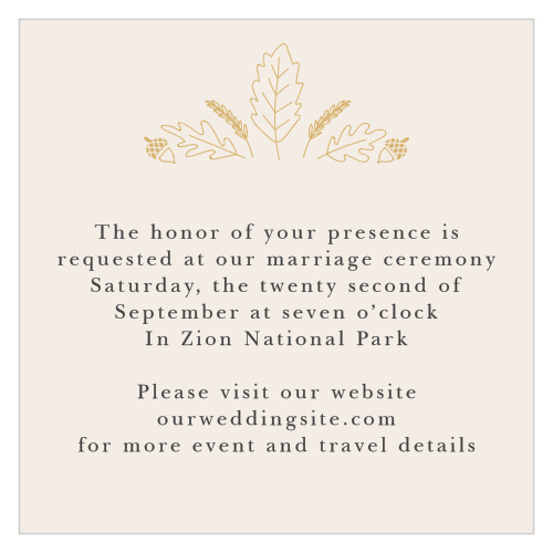 Elegant Autumn Foil Ceremony Cards