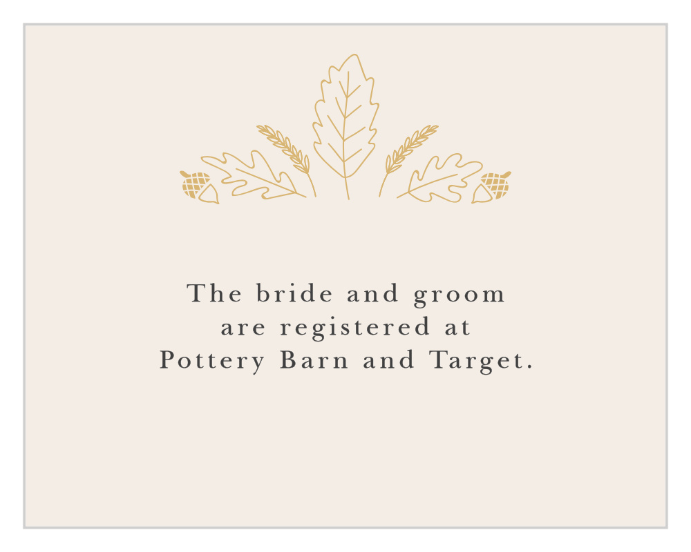 Elegant Autumn Foil Registry Cards