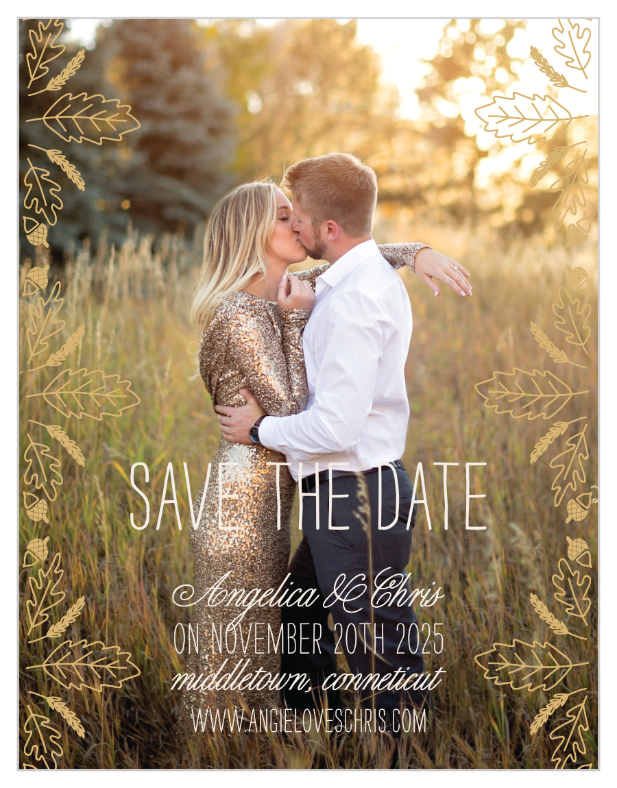 Elegant Autumn Foil Save the Date Magnets