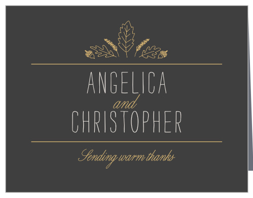 Elegant Autumn Foil Wedding Thank You Cards