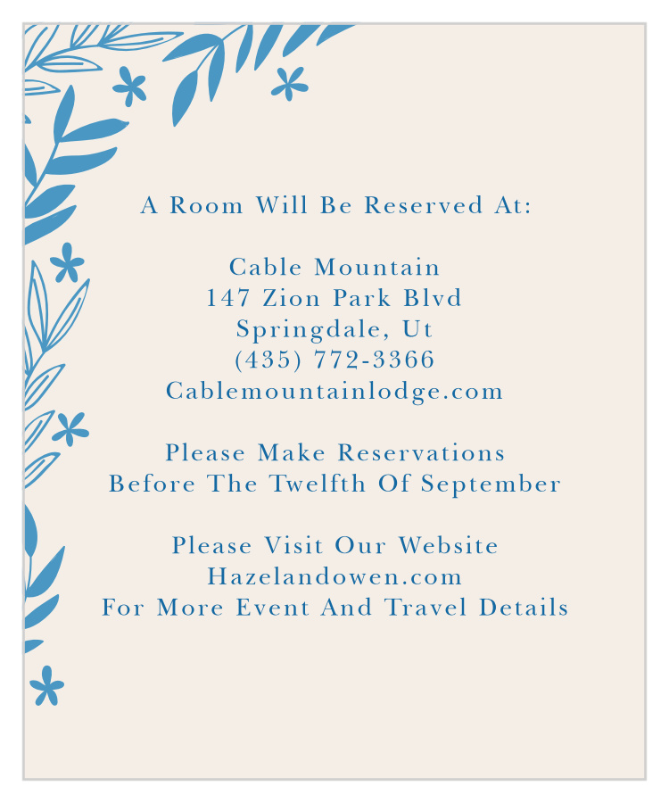 Spring Garden Accommodation Cards