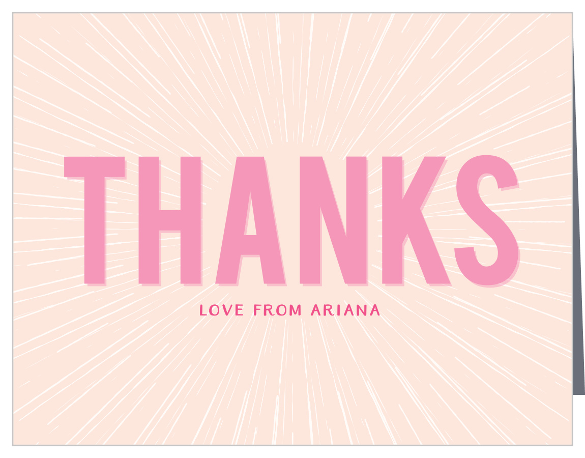Glowing Little Girl Baby Shower Thank You Cards