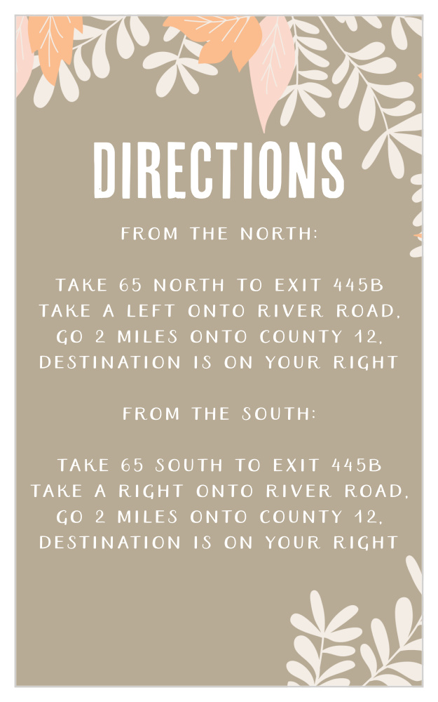 Autumn Foliage Direction Cards