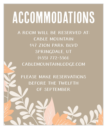 Autumn Foliage Accommodation Cards