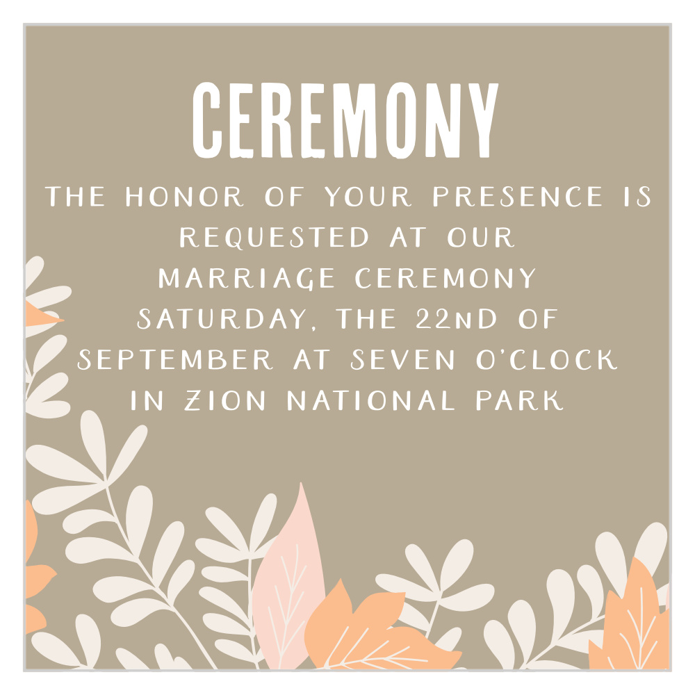 Autumn Foliage Ceremony Cards