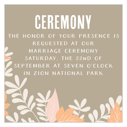 Autumn Foliage Ceremony Cards