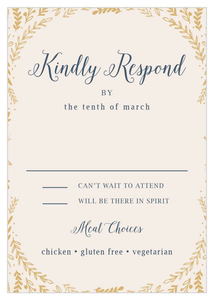 Romantic Evergreen Foil Response Cards