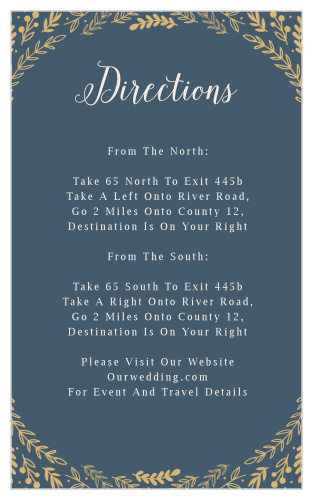 Romantic Evergreen Foil Direction Cards