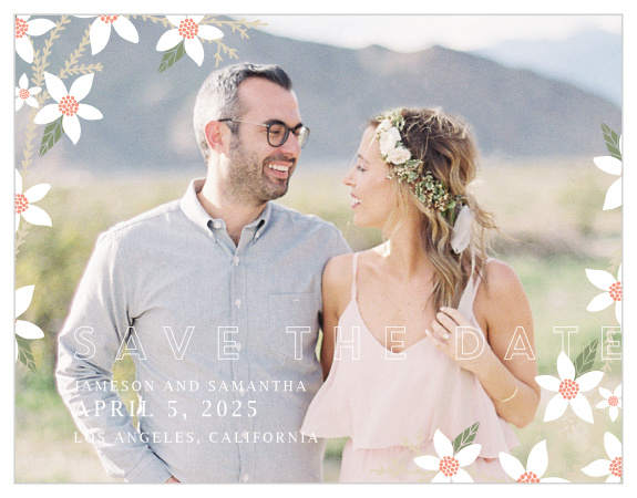 Announce your wedding to friends and family with the Darling Daisies Save-the-Date Cards.