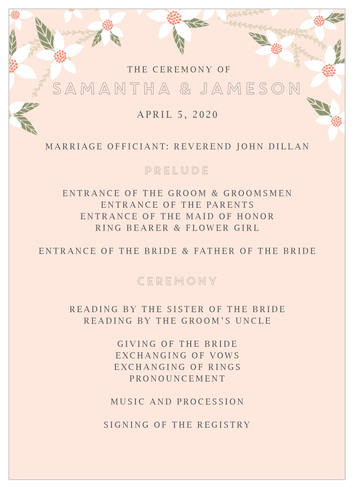 Darling Daisies Wedding Programs