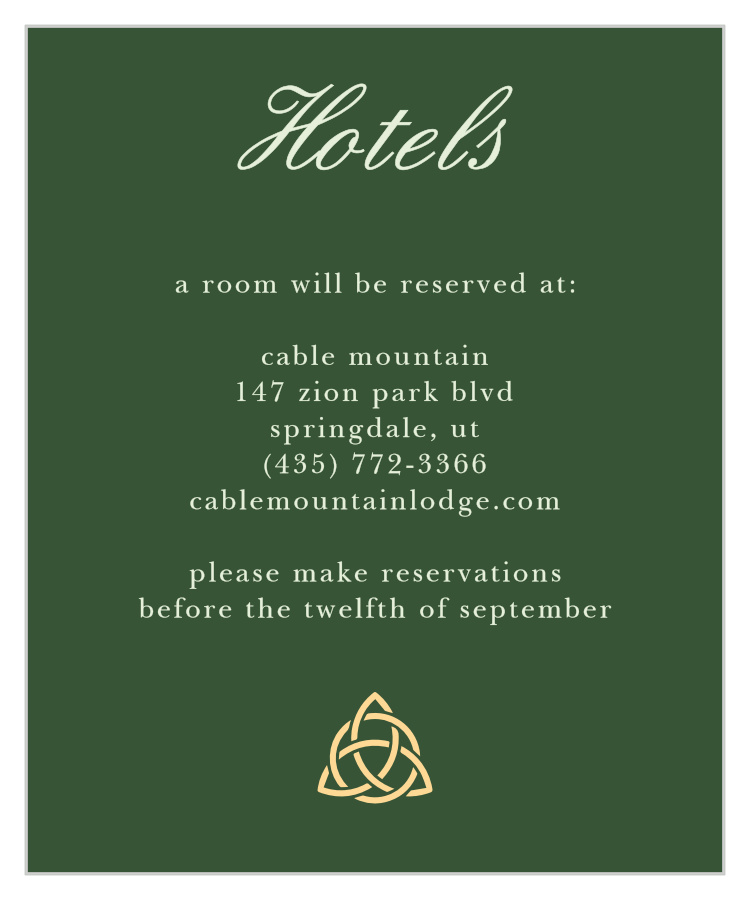 Celtic Dream Accommodation Cards