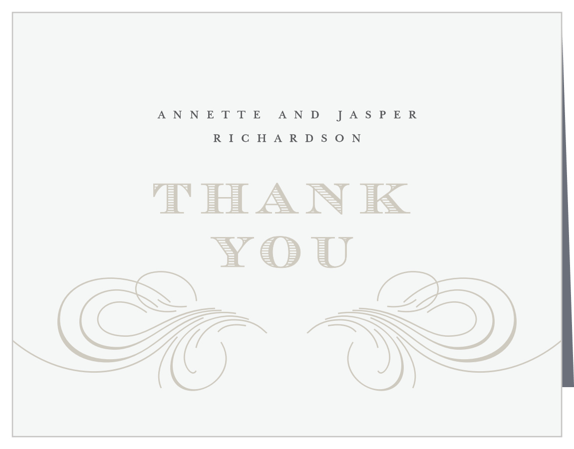 Streamlined Scroll Wedding Thank You Cards