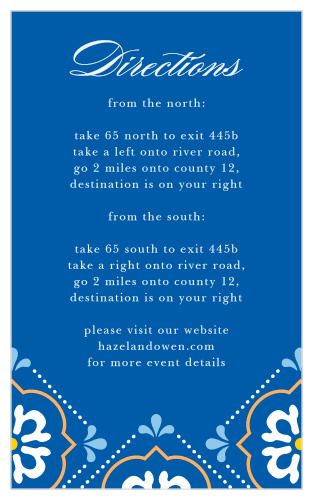Spanish Tile Direction Cards