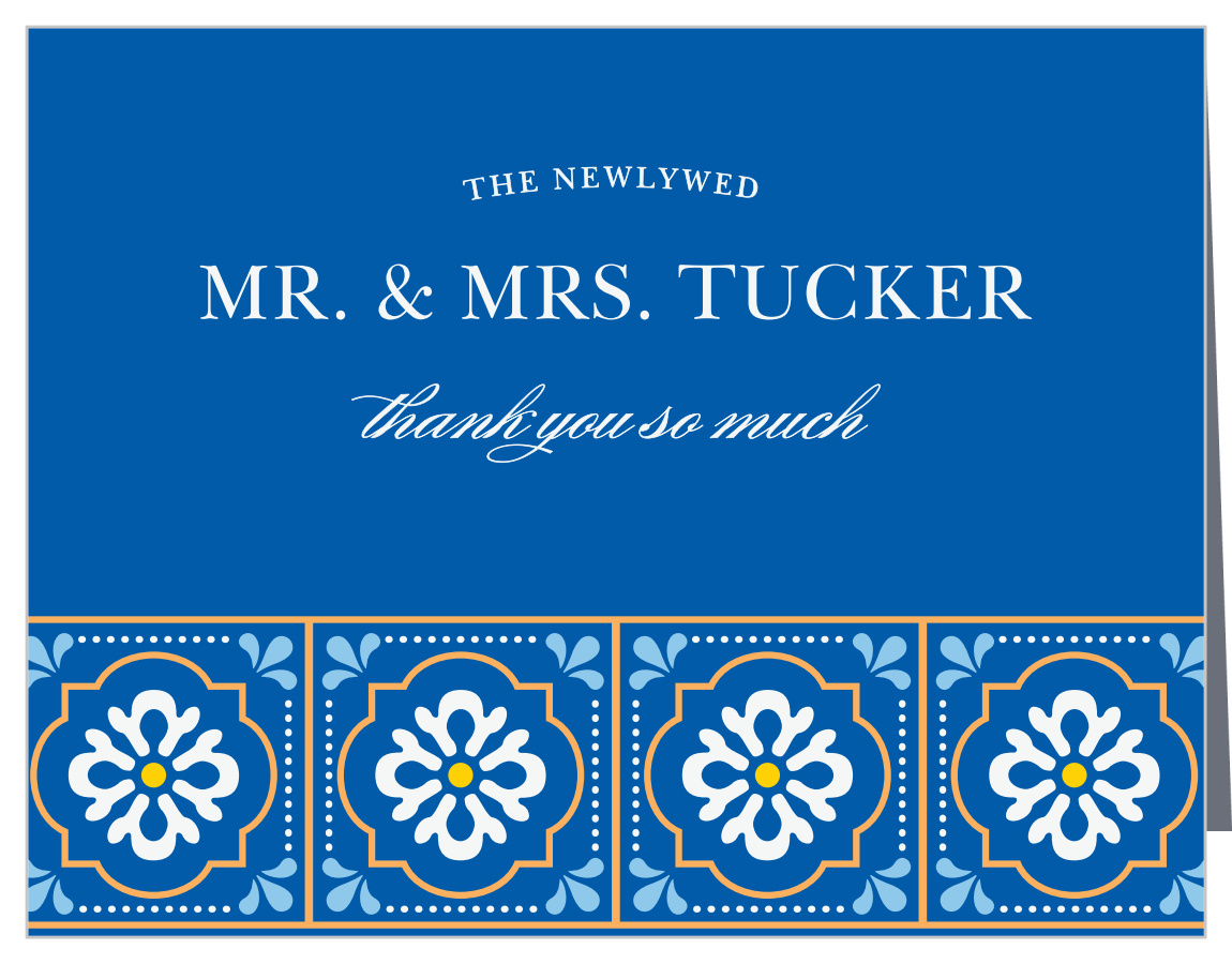 Spanish Tile Wedding Thank You Cards