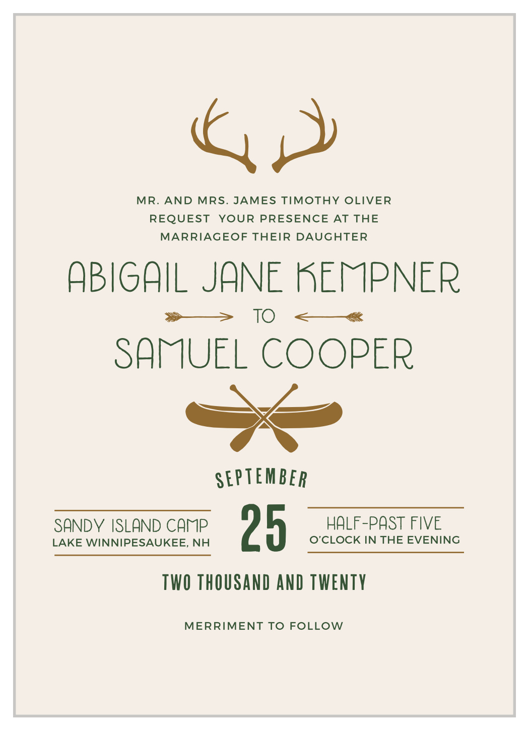 Summer Camp Weekend Wedding Invitations