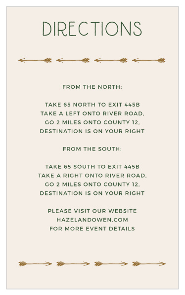 Summer Camp Weekend Direction Cards